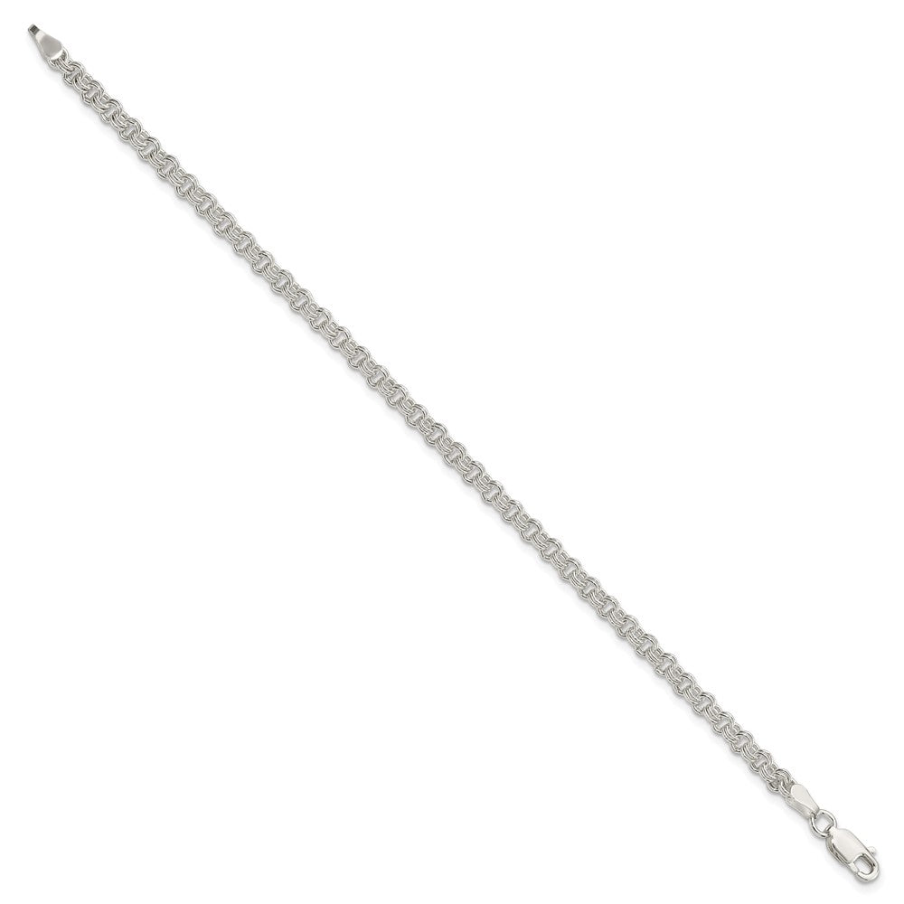 7 Inch Sterling Silver 3mm Double Link Charm Bracelet