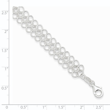 7.5 Inch Sterling Silver Fancy Link Bracelet