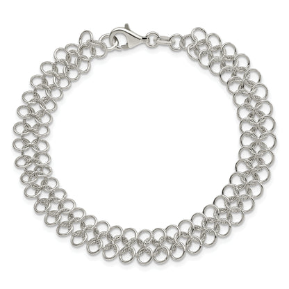7.5 Inch Sterling Silver Fancy Link Bracelet
