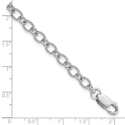 Sterling Silver Amore La Vita Rhodium-Plated Polished 5mm 7.5 Inch With Lobster Clasp Charm Bracelet