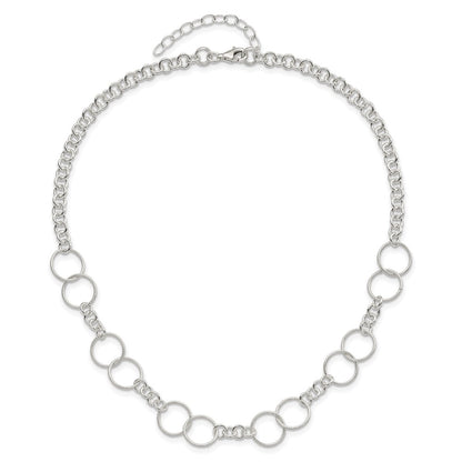 18 Inch Sterling Silver Necklace, Bracelet And Earring Set