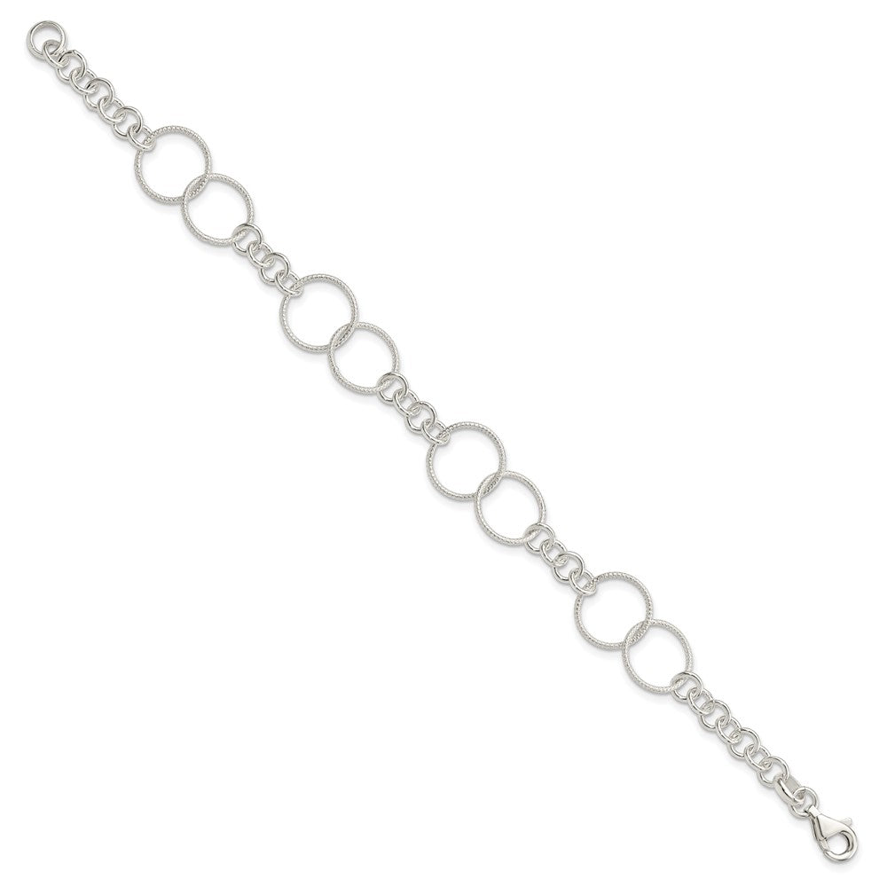 18 Inch Sterling Silver Necklace, Bracelet And Earring Set