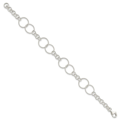 18 Inch Sterling Silver Necklace, Bracelet And Earring Set