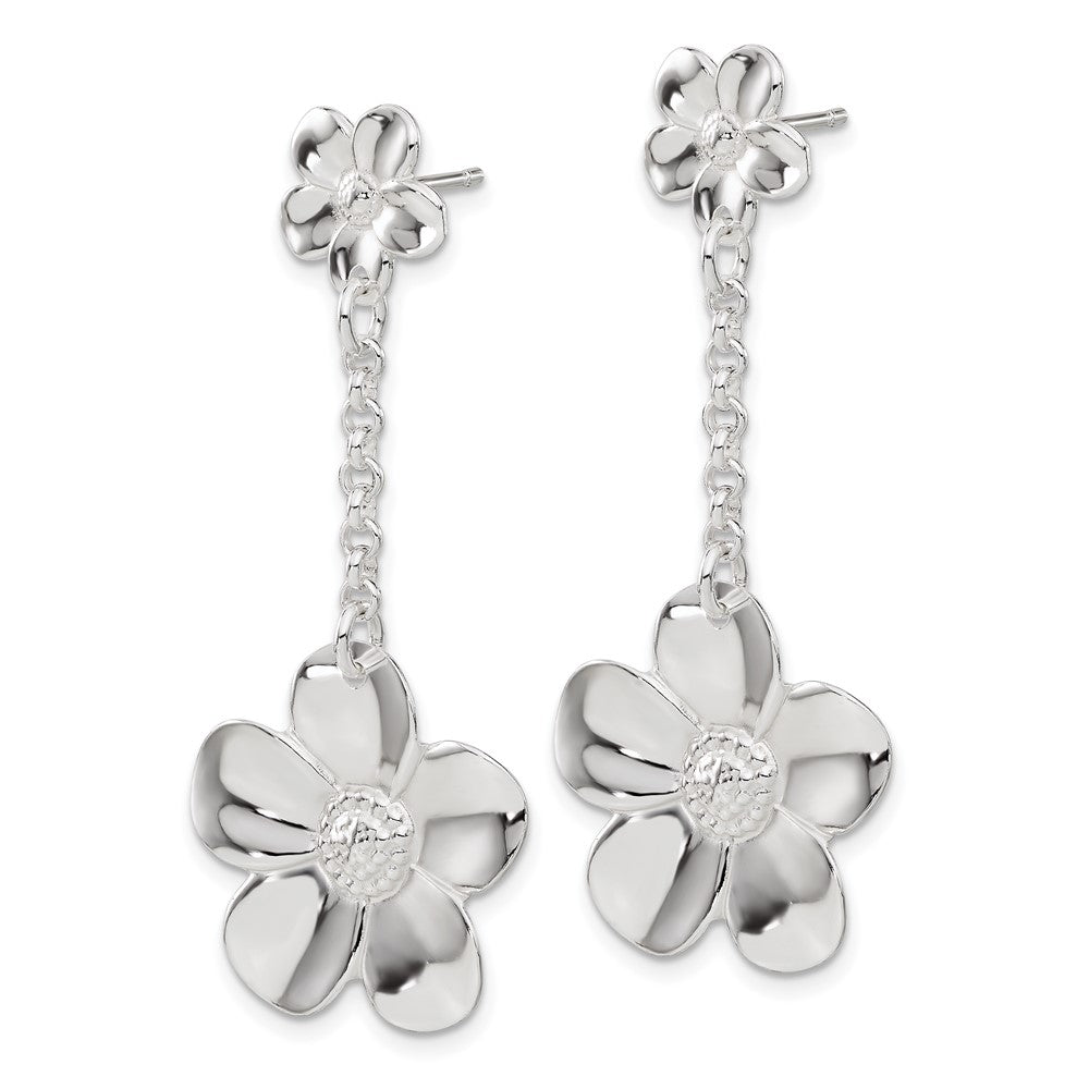 Sterling Silver Floral Necklace And Earring Set
