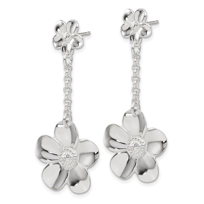Sterling Silver Floral Necklace And Earring Set