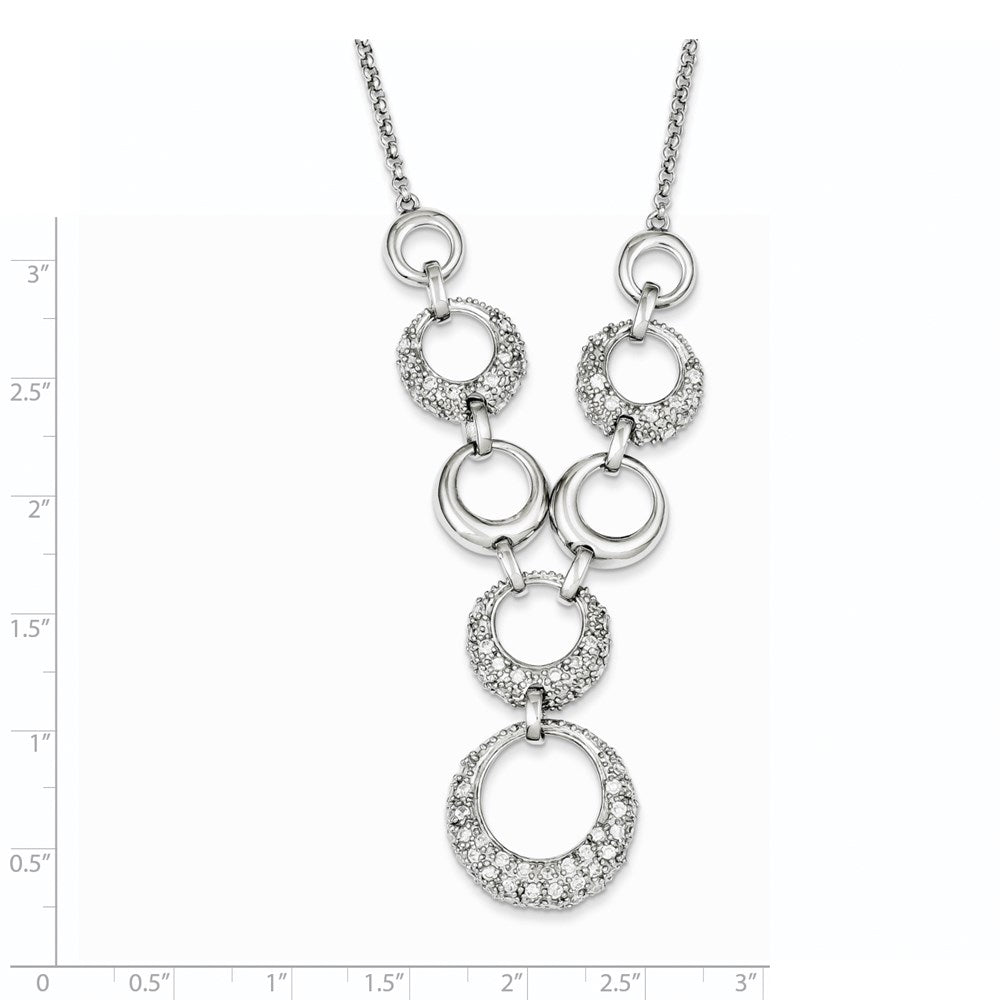 Sterling Silver Cz Circles Necklace