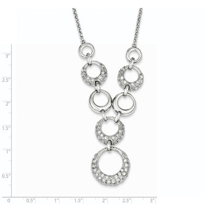 Sterling Silver Cz Circles Necklace