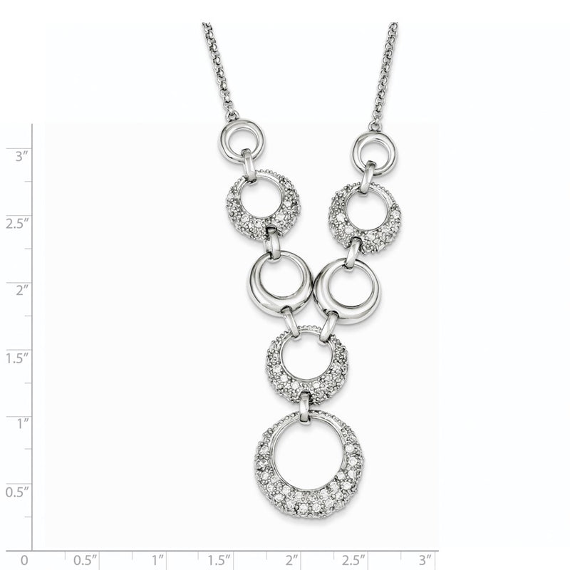 Sterling Silver Cz Circles Necklace