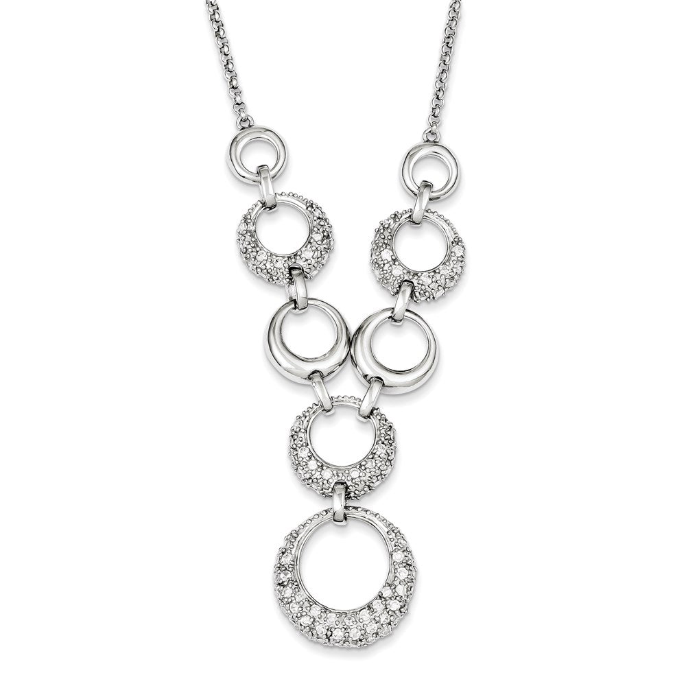 Sterling Silver Cz Circles Necklace