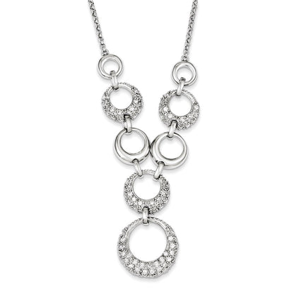 Sterling Silver Cz Circles Necklace