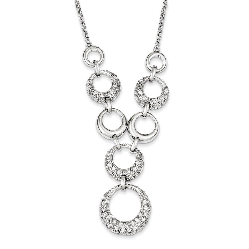 Sterling Silver Cz Circles Necklace