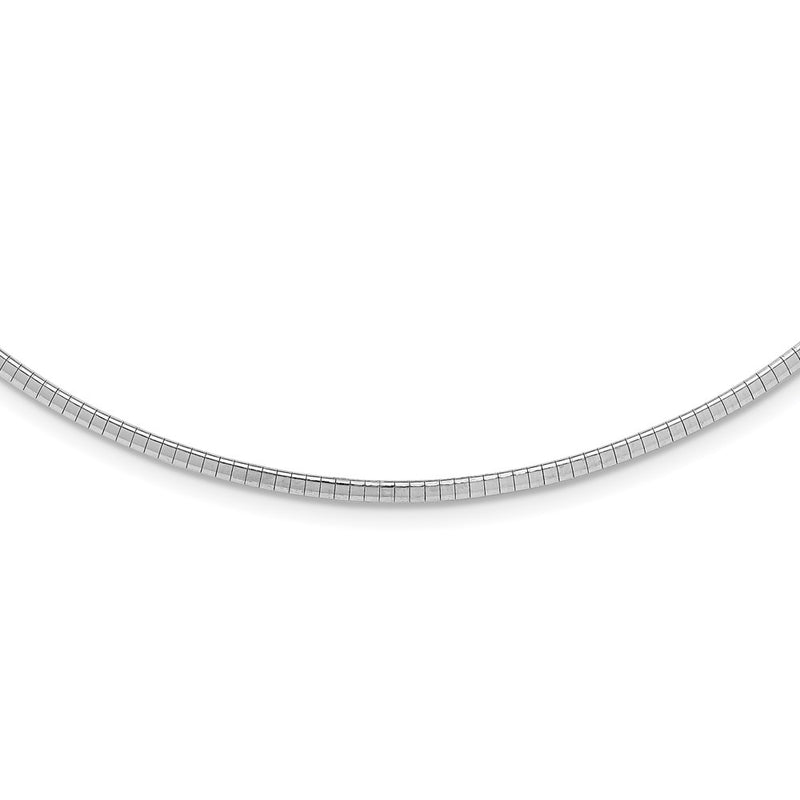 16 Inch Sterling Silver Rhodium-Plated 2mm With 2 Extention Cubetto Chain Necklace