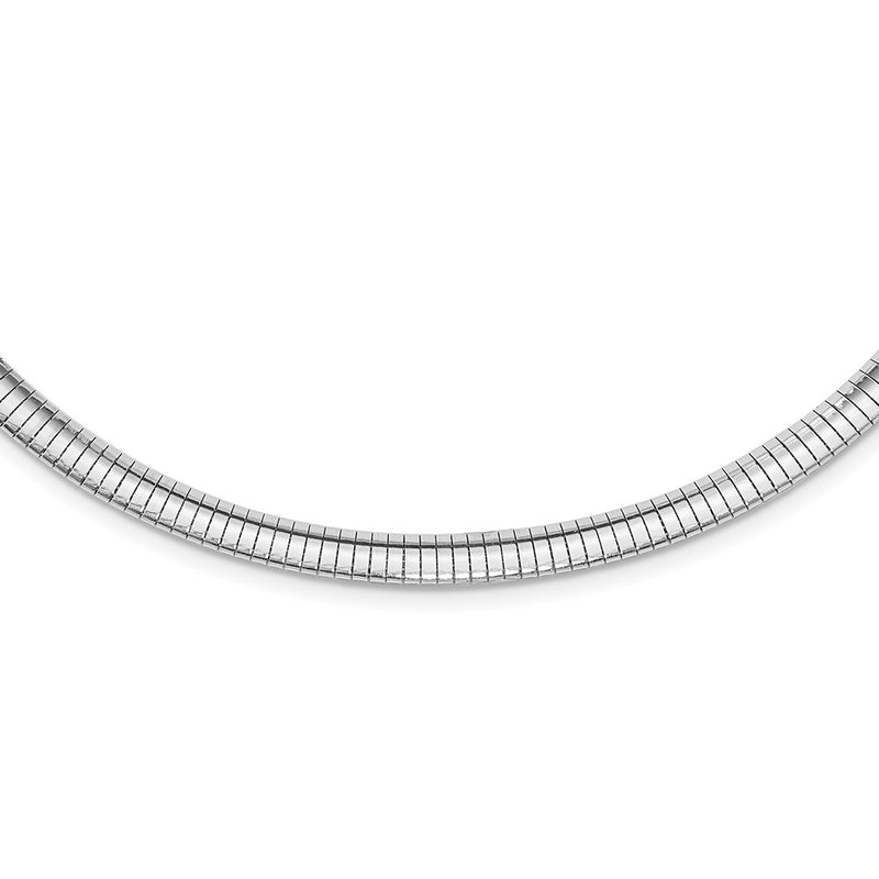 16 Inch Sterling Silver Rhodium Plated 6mm W/2 In Ext Cubetto Chain Necklace