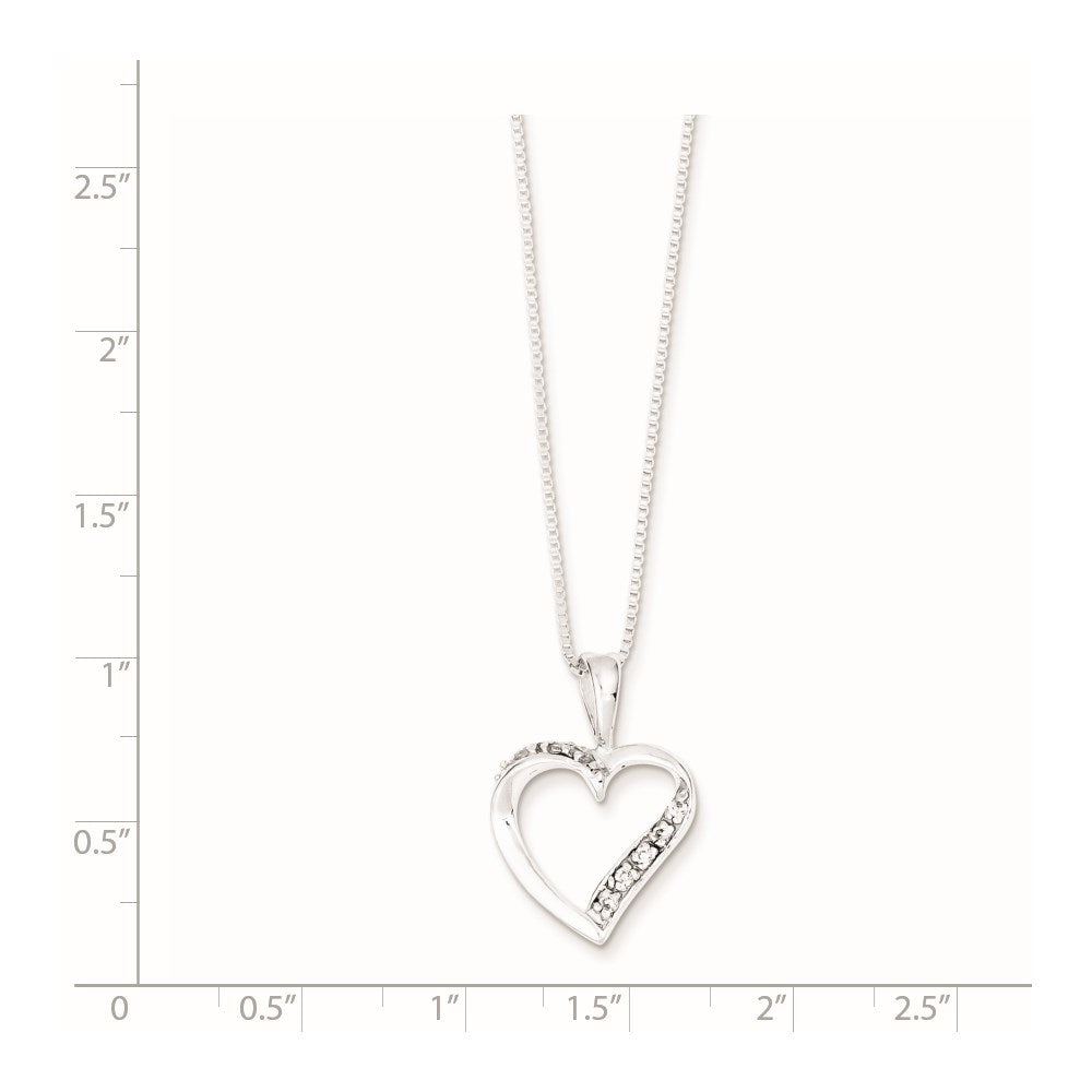 Sterling Silver Cz Heart Necklace