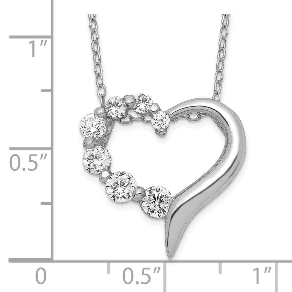 Sterling Silver Cz Heart Journey Necklace