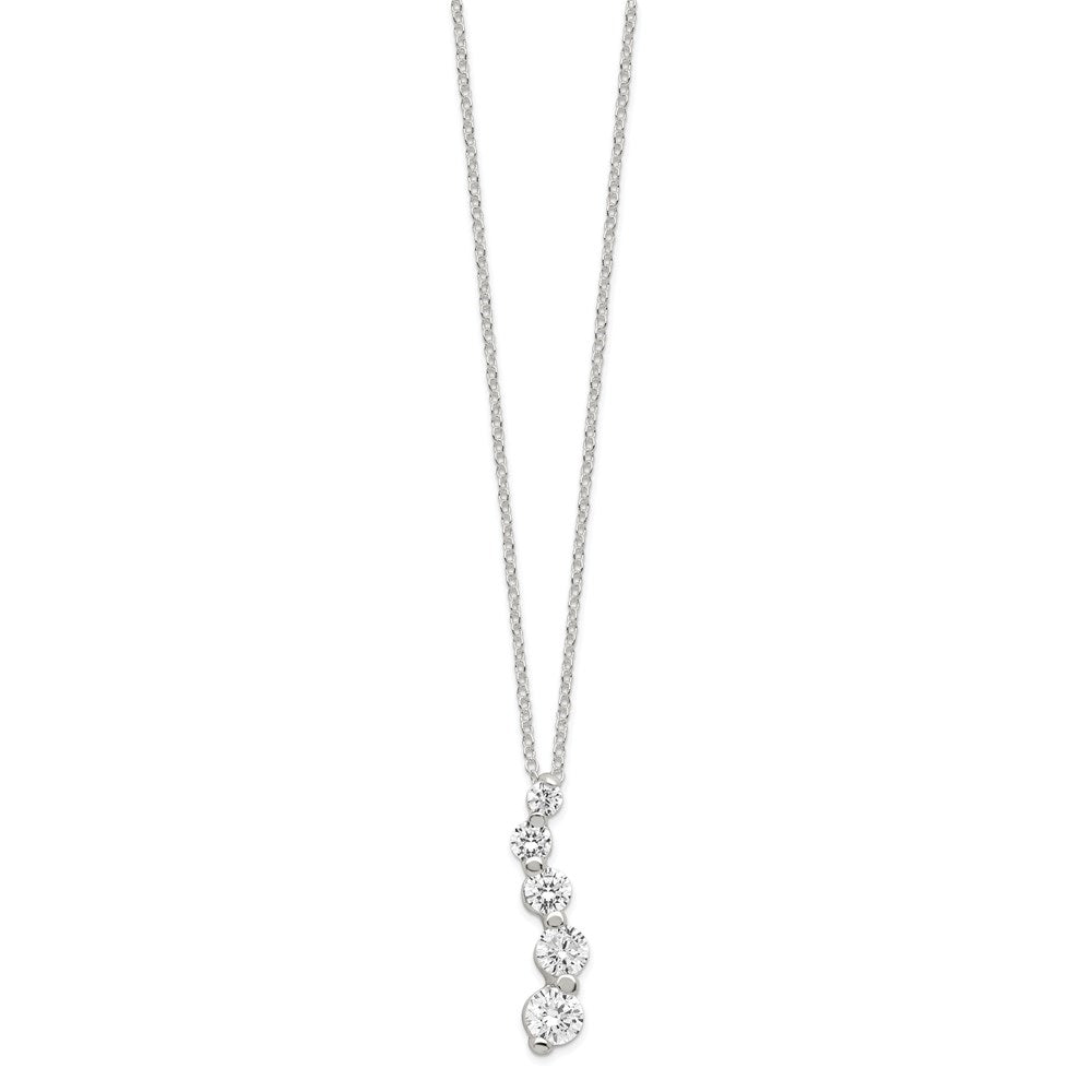 Sterling Silver Cz Journey Necklace