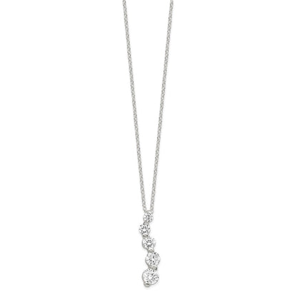 Sterling Silver Cz Journey Necklace