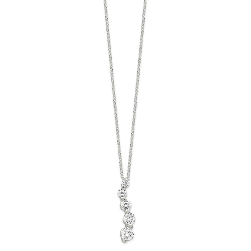 Sterling Silver Cz Journey Necklace
