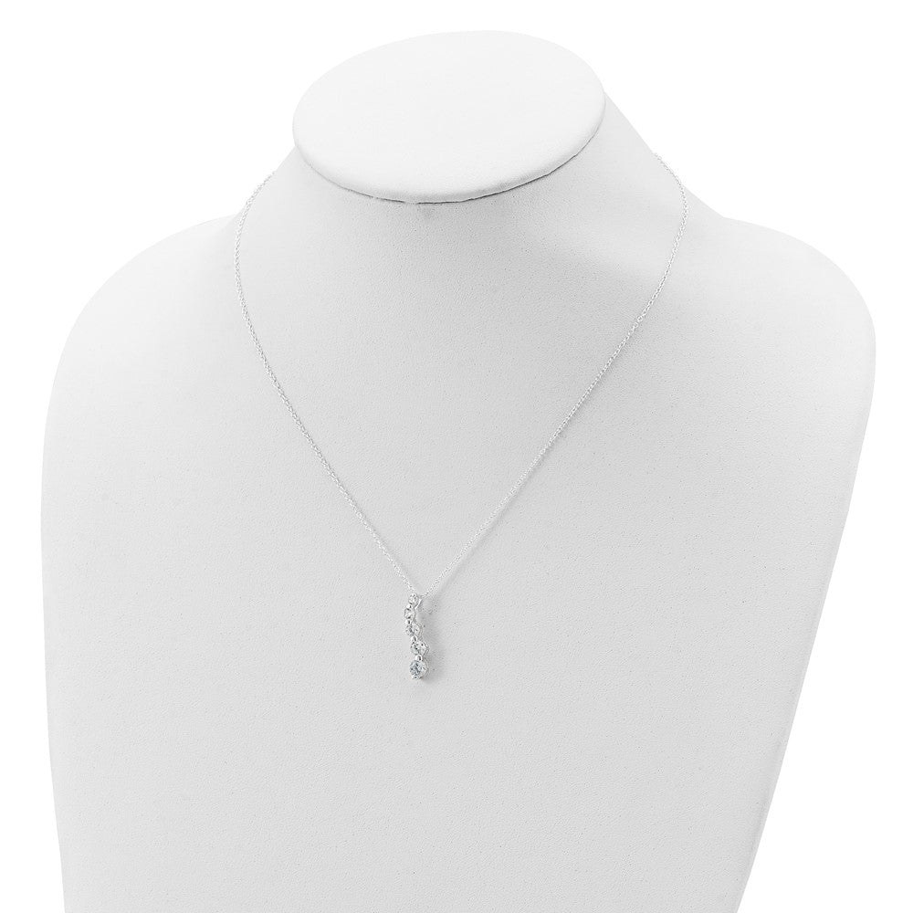 Sterling Silver Cz Journey Necklace
