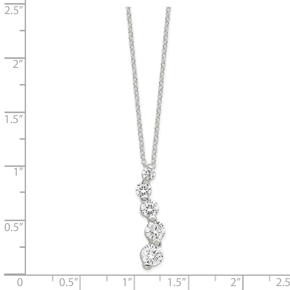 Sterling Silver Cz Journey Necklace