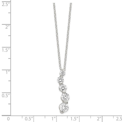 Sterling Silver Cz Journey Necklace