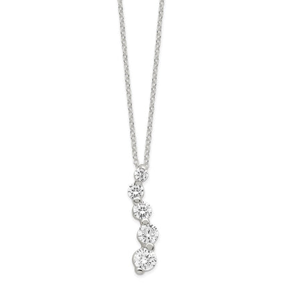 Sterling Silver Cz Journey Necklace