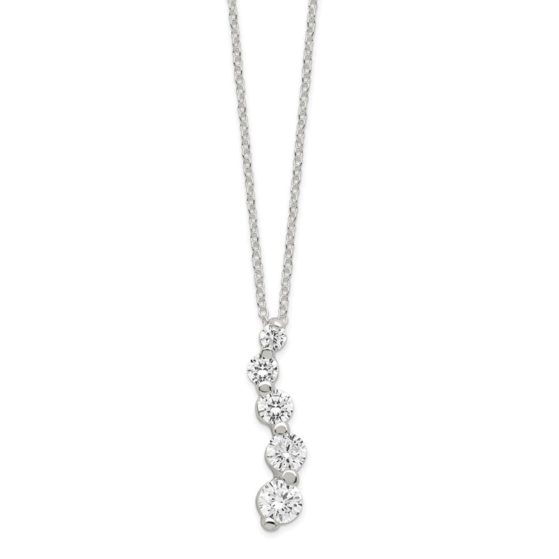 Sterling Silver Cz Journey Necklace