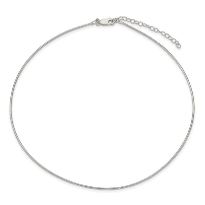 16 Inch Sterling Silver 1.35mm W/ 2In Extender Neckwire Chain Necklace