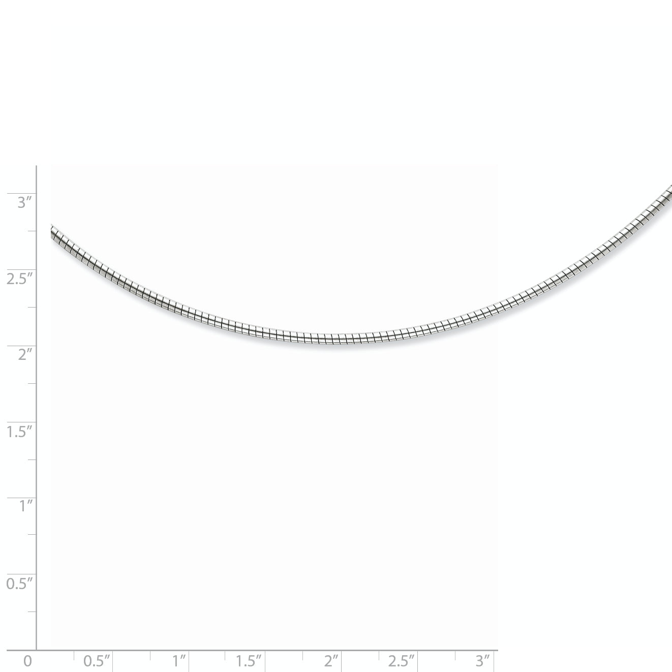 Sterling Silver Rhodium-Plated 2mm Round W/2In Ext Cubetto