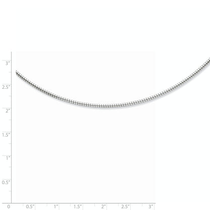 Sterling Silver Rhodium-Plated 2mm Round W/2In Ext Cubetto