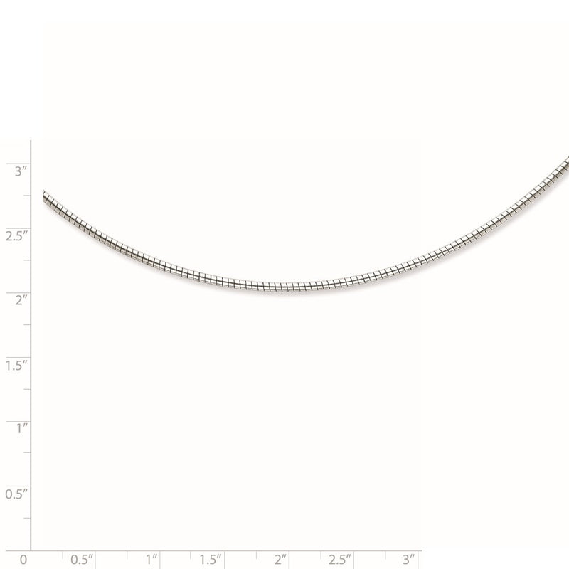 Sterling Silver Rhodium-Plated 2mm Round W/2In Ext Cubetto