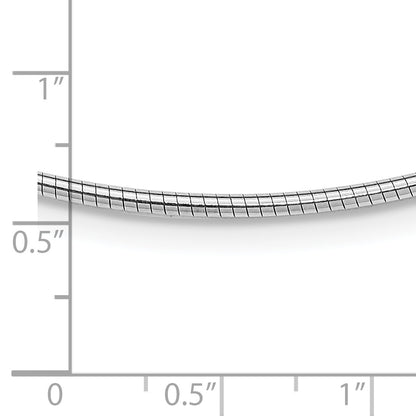 Sterling Silver Rhodium-Plated 2mm Round W/2In Ext Cubetto