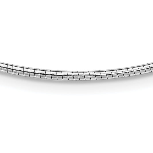 Sterling Silver Rhodium-Plated 2mm Round W/2In Ext Cubetto