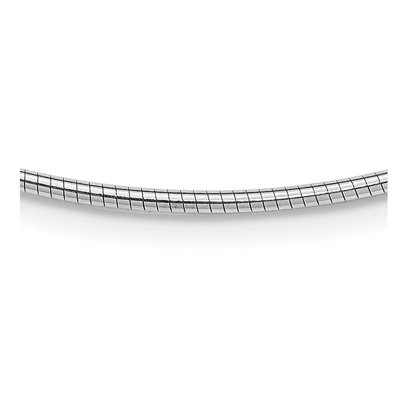 Sterling Silver Rhodium-Plated 2mm Round W/2In Ext Cubetto
