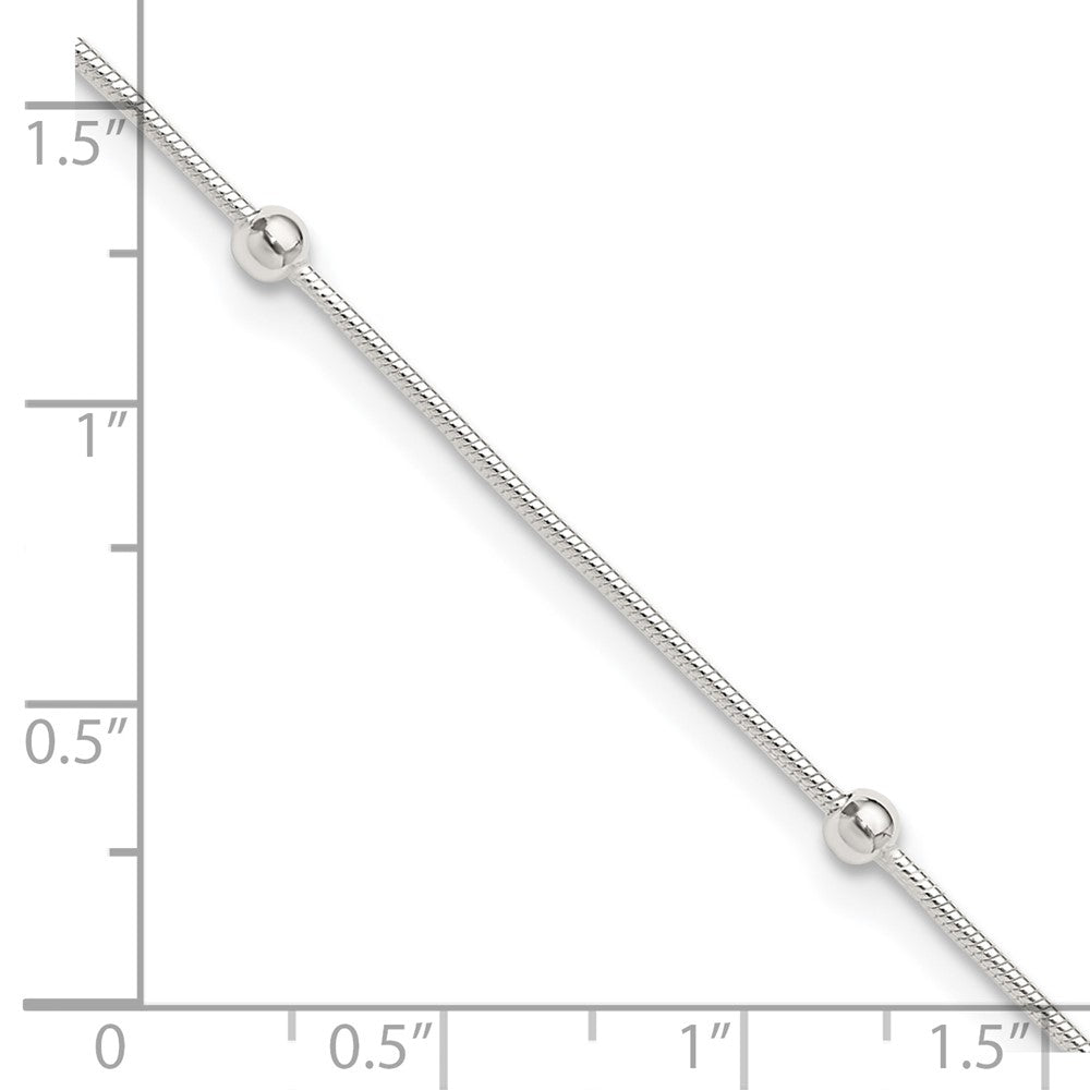 Sterling Silver 9In Plus1.5 In Ext Polished Anklet