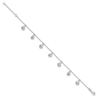Sterling Silver Sea Shell 8In Plus 1In Ext. Anklet