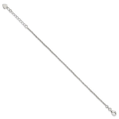 5 Inch Sterling Silver D/C & Polished 5In Plus 1In Ext. Bracelet