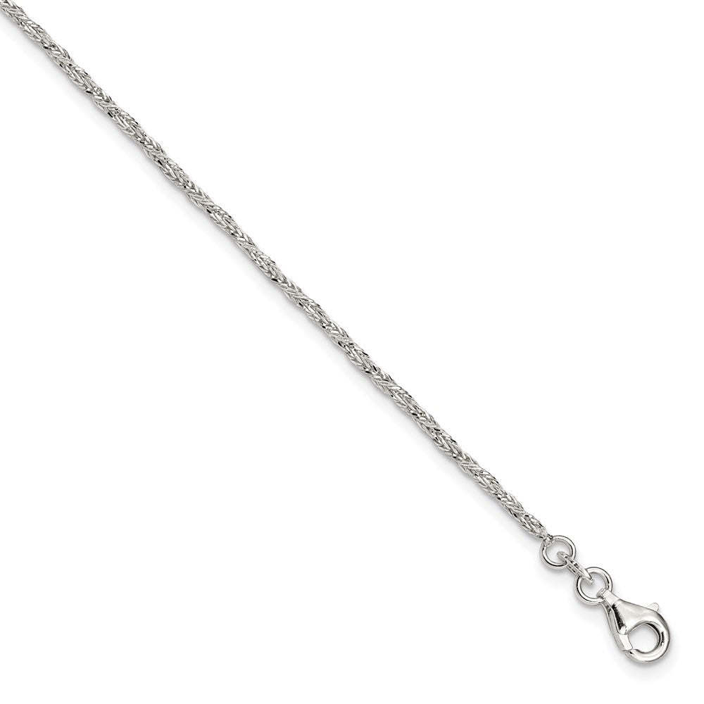 5 Inch Sterling Silver D/C & Polished 5In Plus 1In Ext. Bracelet