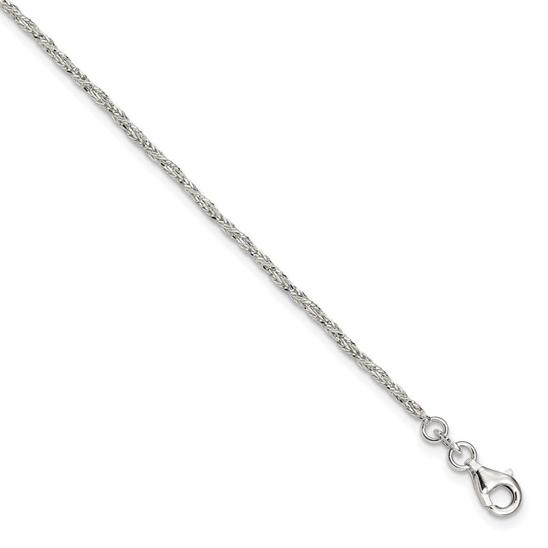 5 Inch Sterling Silver D/C & Polished 5In Plus 1In Ext. Bracelet
