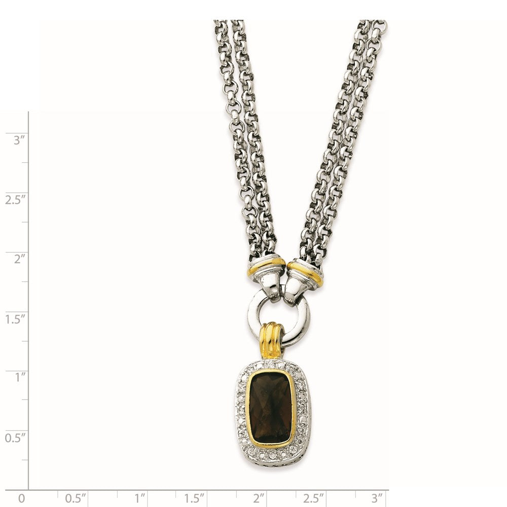 Sterling Silver Flash Gold-Plated Cz Necklace