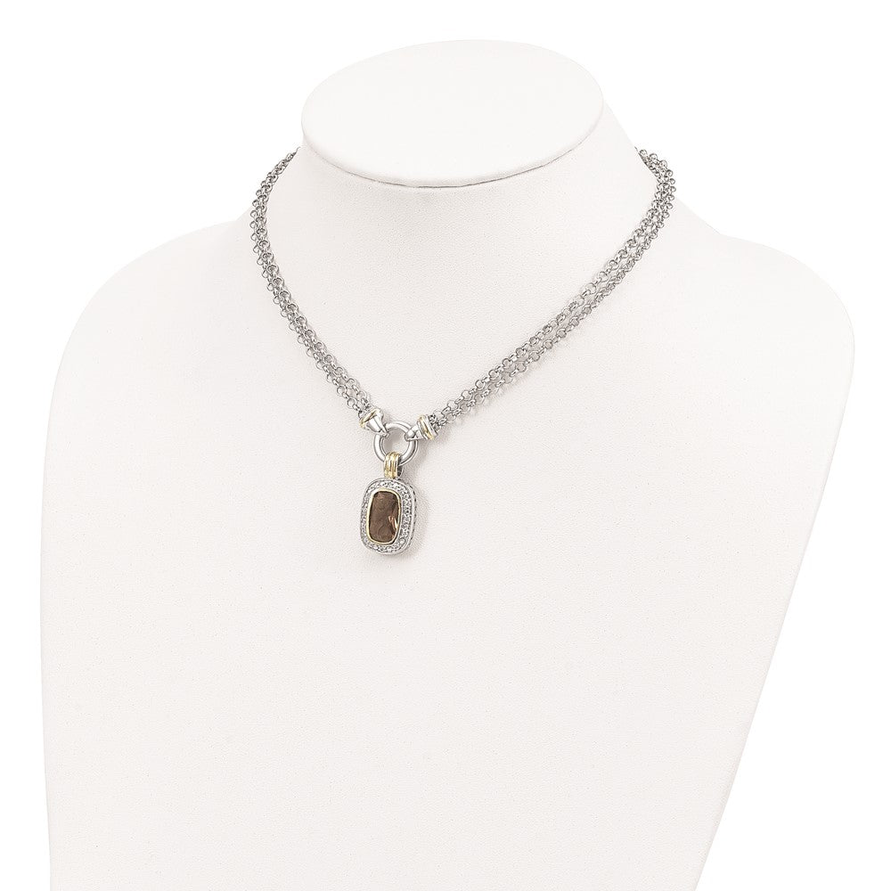 Sterling Silver Flash Gold-Plated Cz Necklace