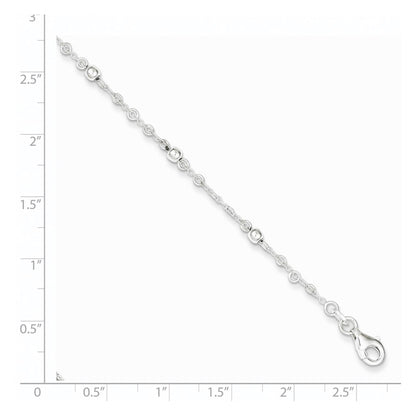 7.5 Inch Sterling Silver Polished Fancy Bead Bracelet