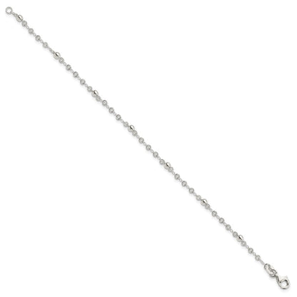7.5 Inch Sterling Silver Polished Fancy Bead Bracelet