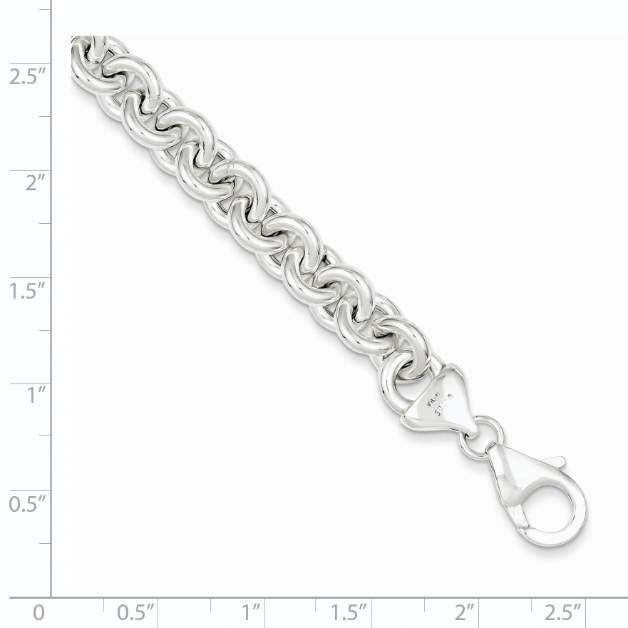 7.75 Inch Sterling Silver Polished Fancy Link Bracelet
