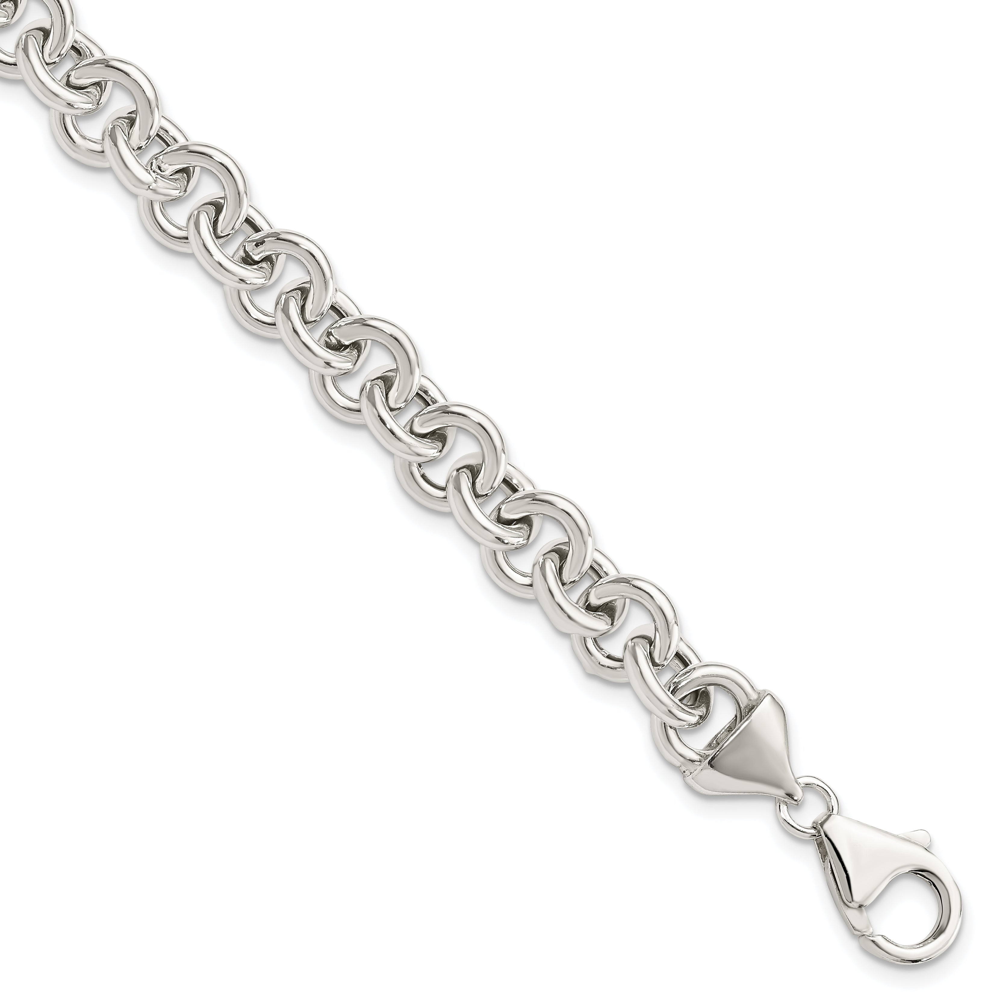 7.75 Inch Sterling Silver Polished Fancy Link Bracelet