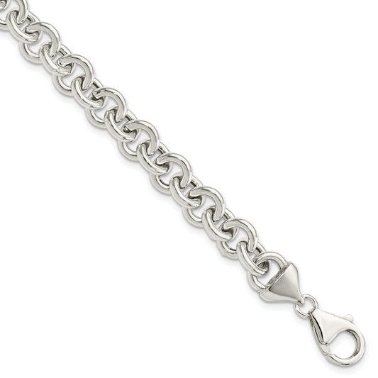 7.75 Inch Sterling Silver Polished Fancy Link Bracelet