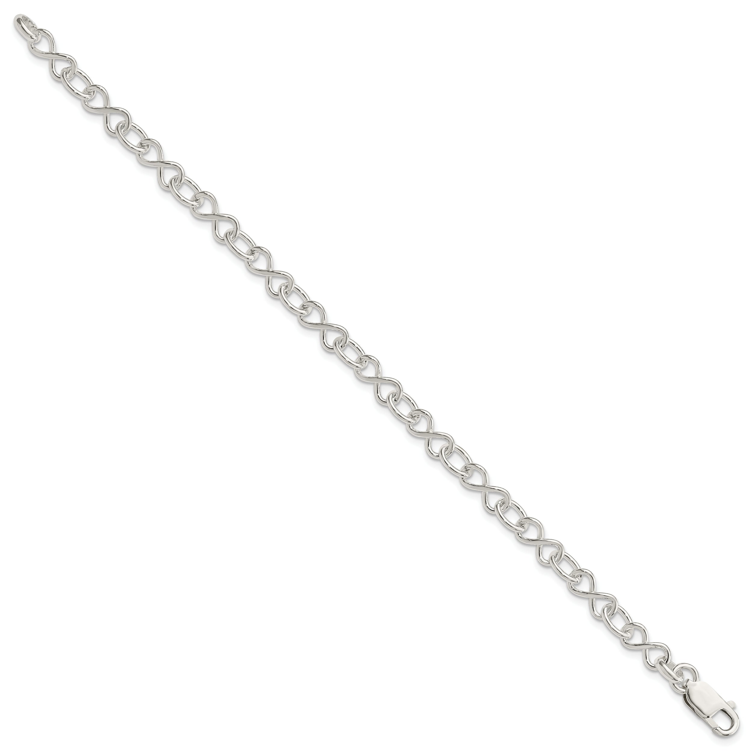 7.5 Inch Sterling Silver Polished Fancy Link Bracelet