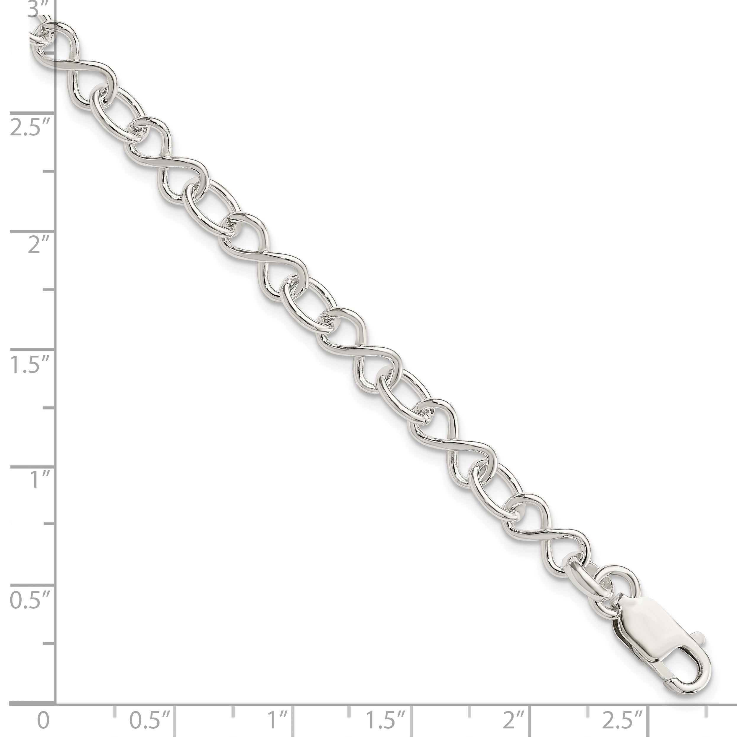 7.5 Inch Sterling Silver Polished Fancy Link Bracelet