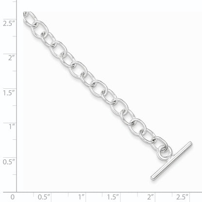 7.5 Inch Sterling Silver Polished Fancy Link Toggle Bracelet