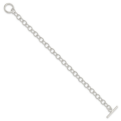 7.5 Inch Sterling Silver Polished Fancy Link Toggle Bracelet